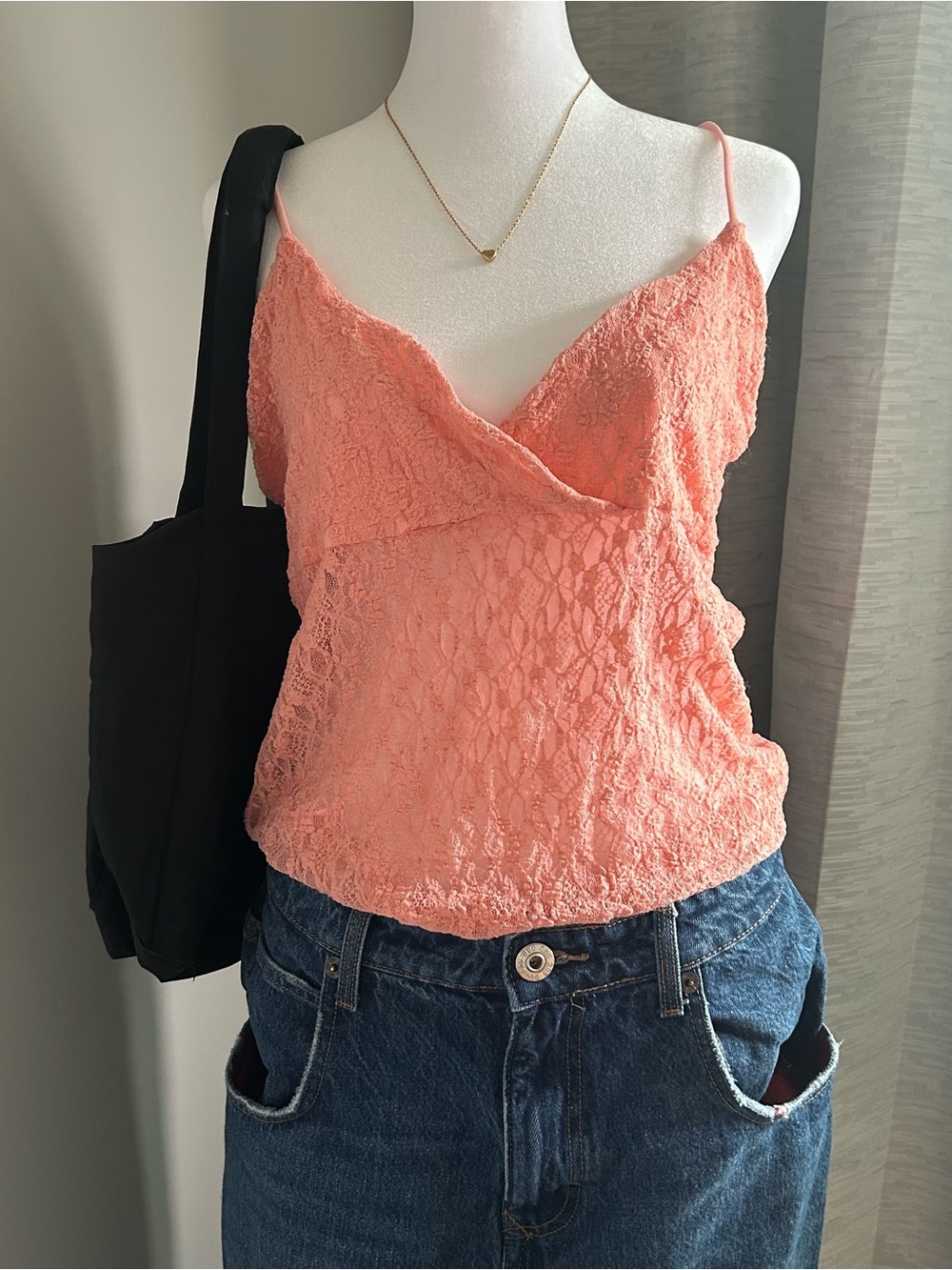 Coral/Pink Ivry Day Cami Top Lace